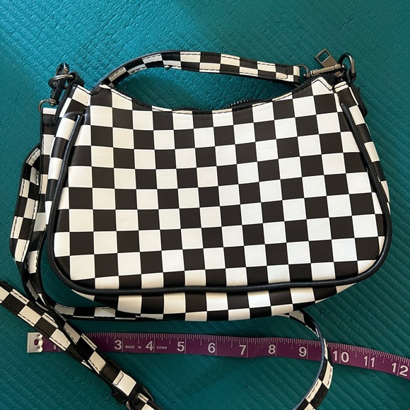 Checkered Black and White Women's Bag - Picture 4 of 4